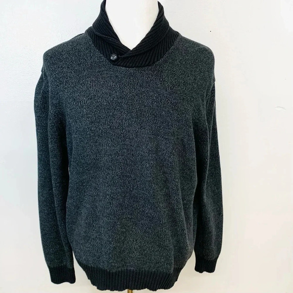 Jos A Bank Sweater Men Xl Gray  Long Sleeve 100% Cotton Pull Over Classic Work - Picture 1 of 11
